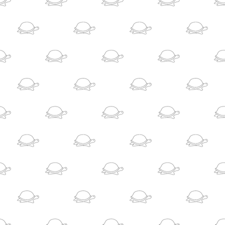 Vector seamless pattern of cartoon outline turtles.のイラスト素材