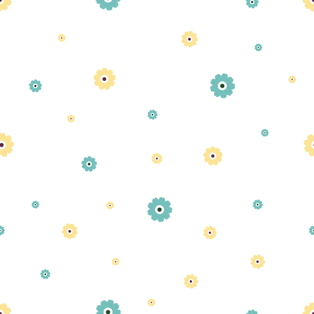 Vector illustration of seamless pattern of flowers.のイラスト素材