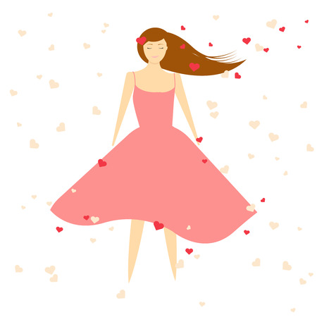 Illustration of girl in love.のイラスト素材