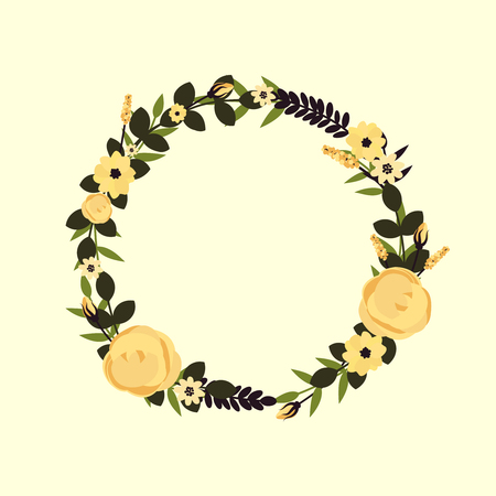 Vector flower wreath.のイラスト素材