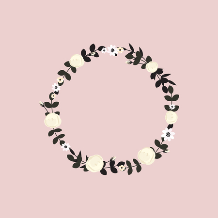 Vector flower wreath.のイラスト素材