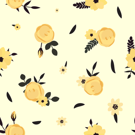 Vector illustration of seamless flower patternのイラスト素材