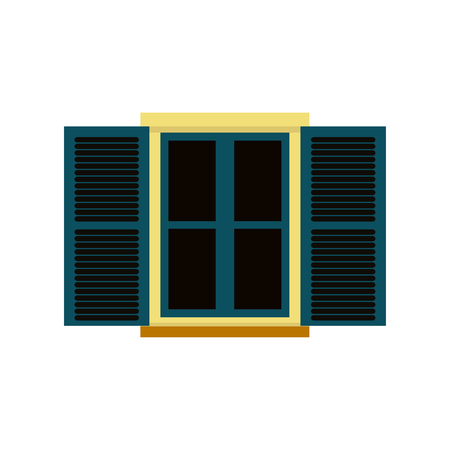 Vector illustration of window with shutters.のイラスト素材