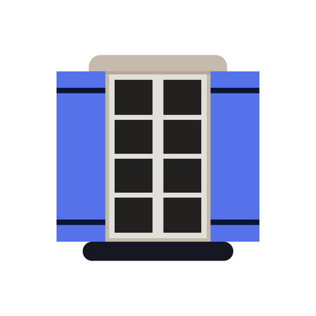 Vector illustration of window with shutters.のイラスト素材