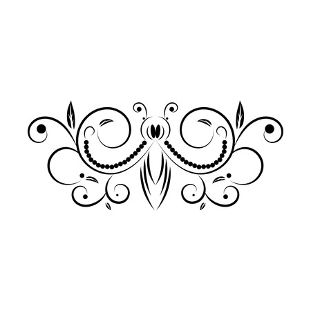 Swirling decorative floral element.  Lace ornament. のイラスト素材