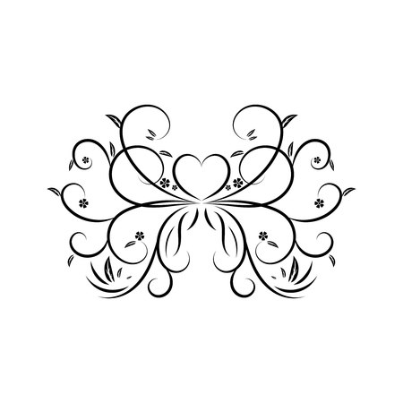 Swirling decorative floral element.  Lace ornament. のイラスト素材