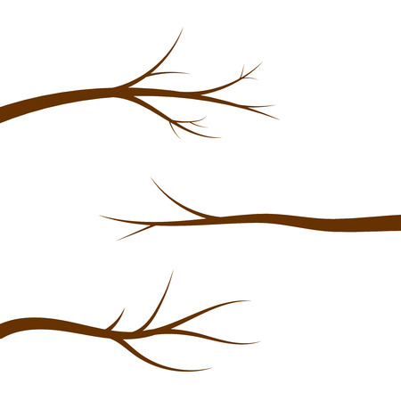 Vector set of bare tree branches.のイラスト素材