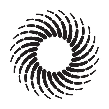 Abstract geometric element. Circular, rotating spiral, vortex element.のイラスト素材