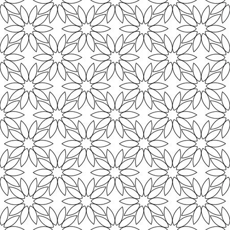 Vector seamless pattern of outlined flower.のイラスト素材