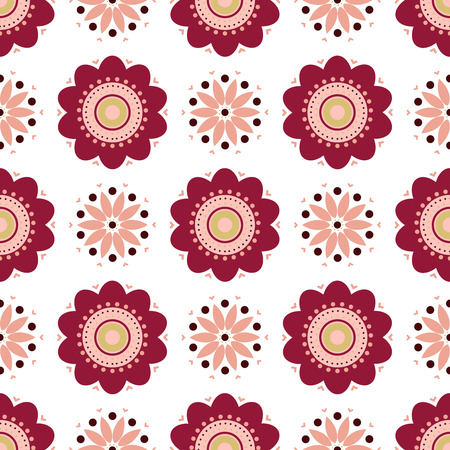 Vector seamless geometric floral pattern.のイラスト素材