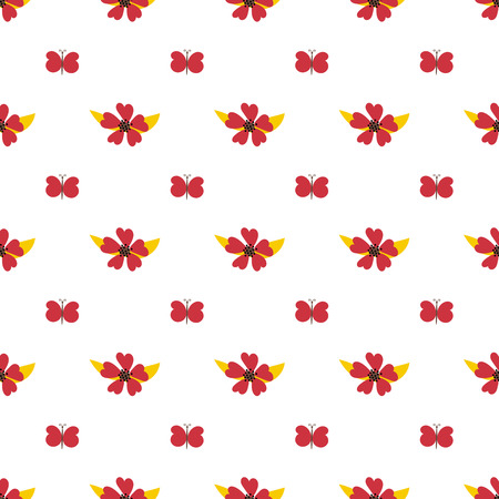 Vector  seamless pattern of butterflies and flowersのイラスト素材