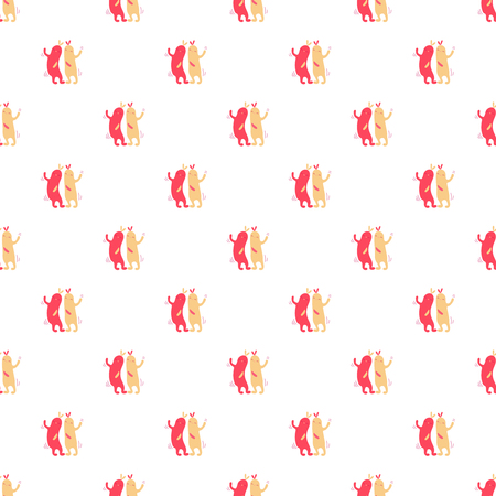 Vector seamless pattern of cartoon dancing abstract charactersのイラスト素材
