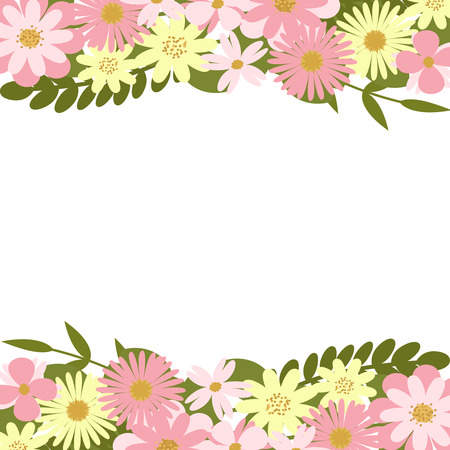 Vector floral border. Floral frame.  Floral decoration. のイラスト素材