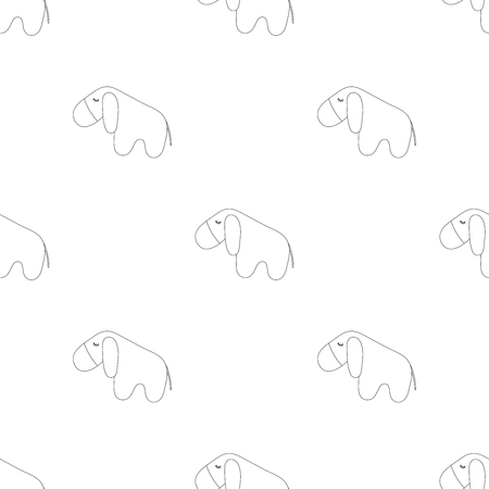 Vector seamless pattern of cartoon outline donkeyのイラスト素材