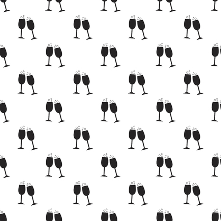 Vector seamless pattern of glasses of champagne.のイラスト素材
