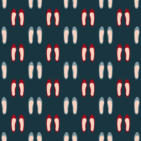Vector seamless pattern of red and striped flats.のイラスト素材