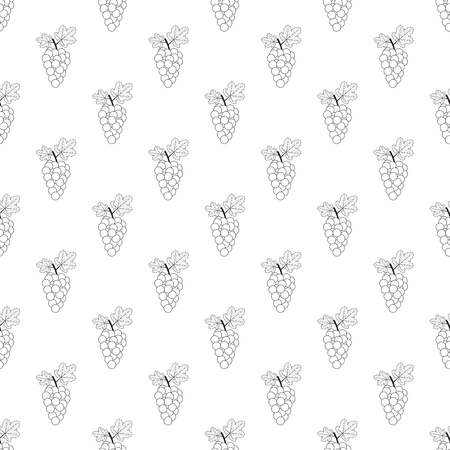 Vector seamless pattern of outline grapes.のイラスト素材