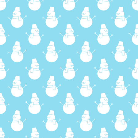 Vector Christmas seamless pattern. Seamless pattern with white snowman.のイラスト素材