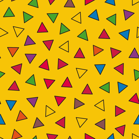 Vector seamless pattern with colorful triangles. Simple geometric pattern.のイラスト素材