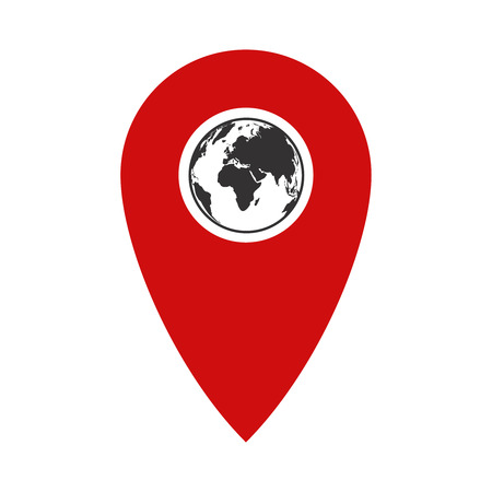 Vector map marker with world globe symbol.のイラスト素材