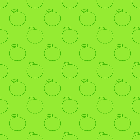 Vector seamless pattern of green outline apples.のイラスト素材