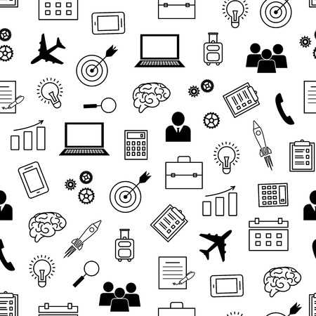 Vector seamless pattern on business theme. Seamless pattern with business theme icons.のイラスト素材