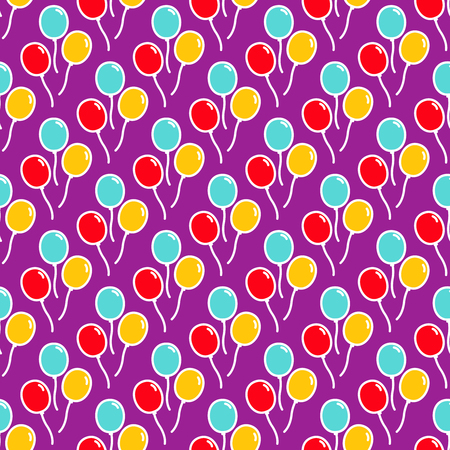 Vector seamless pattern with colorful cartoon balloons.のイラスト素材