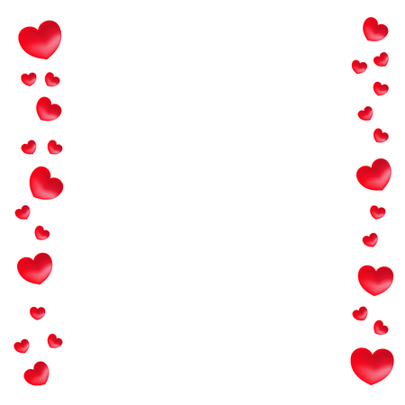 Vector vertical borders with hearts for greeting, invitation, wedding cards design. Valentines day design.のイラスト素材