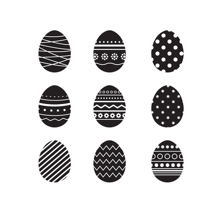 Vector set of decorative Easter eggs. Vector illustration.のイラスト素材