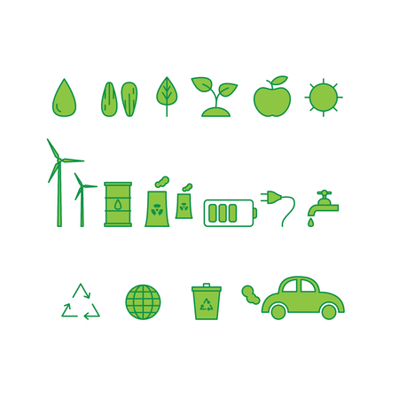 Vector set of ecology icons. Ecology icons collection.のイラスト素材