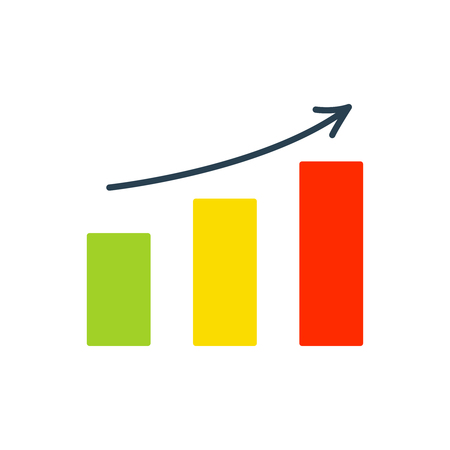 Vector growing chart icon. Vector illustration.のイラスト素材
