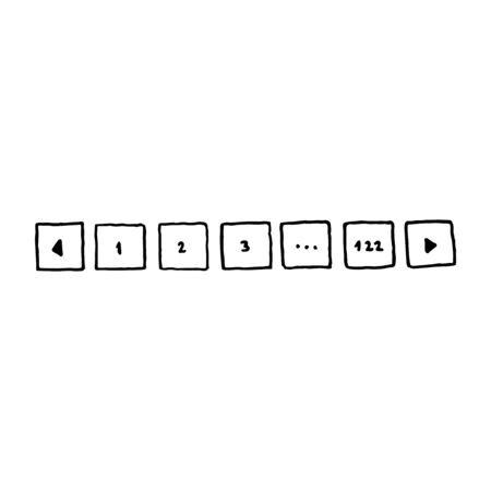 Vector hand drawn pagination bar. Vector web design element.のイラスト素材