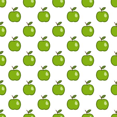 Vector seamless pattern with hand drawn green apples.のイラスト素材