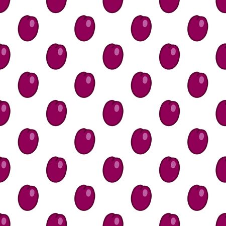 Vector seamless pattern with hand drawn plums.のイラスト素材