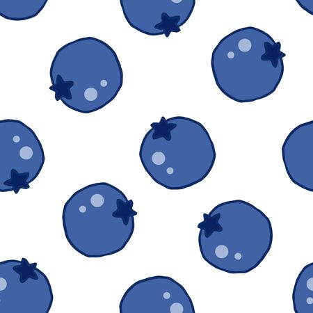Vector seamless pattern with hand drawn blueberries.のイラスト素材