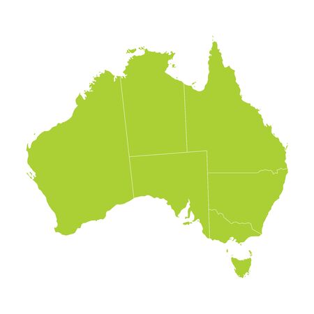 Vector green silhouette Australia map. Vector illustration. のイラスト素材