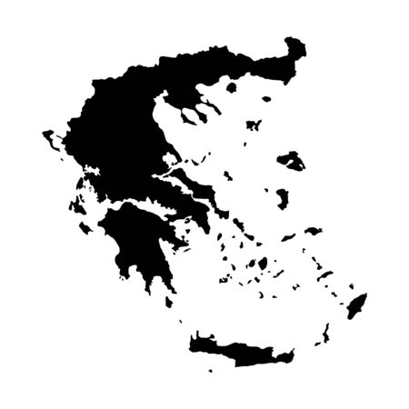 Vector illustration of black silhouette Greece. Vector map.のイラスト素材