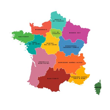 France regions map. Vector map. French regions..のイラスト素材