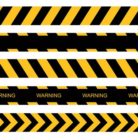 Vector seamless warning tapes. Vector caution lines.のイラスト素材