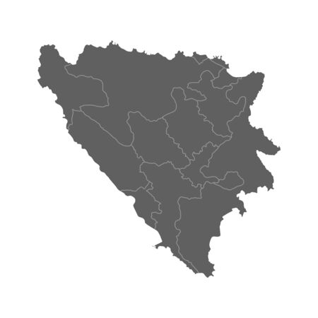Vector illustration of grey Bosnia and Herzegovina map.のイラスト素材