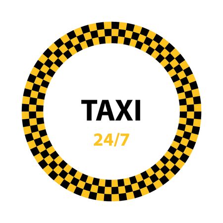 Vector round taxi service sign with chequered pattern.のイラスト素材