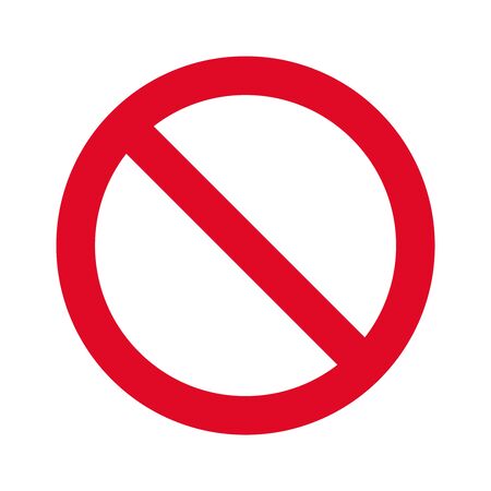 Vector illustration of prohibition sign isolated on white background.のイラスト素材