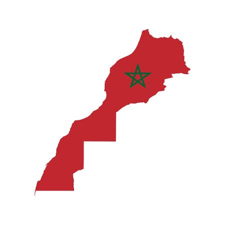 Vector illustration of Morocco flag map. Vector map.のイラスト素材