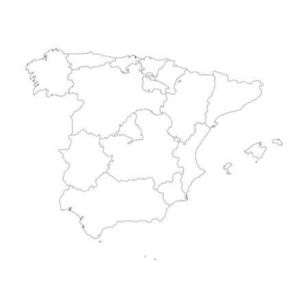Vector illustration of black outline Spain map.のイラスト素材