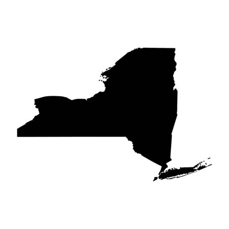 Vector illustration of black silhouette New York State. Vector map.のイラスト素材