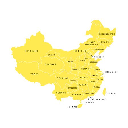 Vector illustration of administrative division map of China. Vector map..のイラスト素材