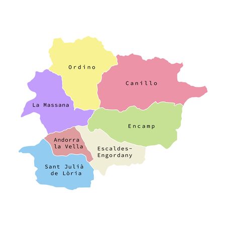 Vector illustration of administrative division map of Andorra. Vector map..のイラスト素材