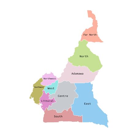 Vector illustration of administrative division map of Cameroon. Vector map.のイラスト素材