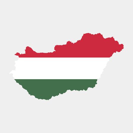 Vector illustration of Hungary flag map. Vector map.のイラスト素材