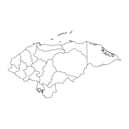 Vector illustration of black outline Honduras map.のイラスト素材